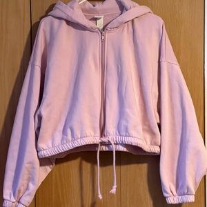 H&M Light Pink cropped Hoodie